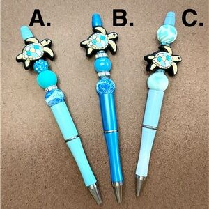 Turtle Themed Blue and Aqua Pens